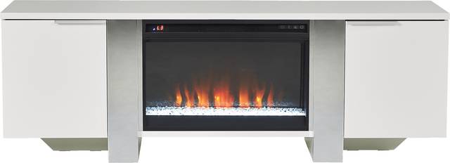Heatherview White 70 in. Console with Electric Fireplace - Thumbnail - Image 1