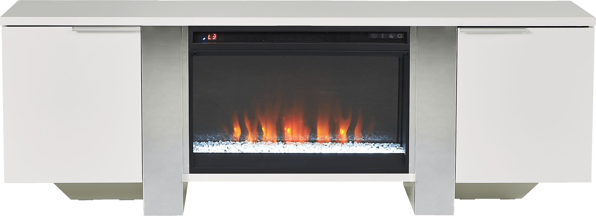Heatherview White 70 in. Console with Electric Fireplace - Image 1