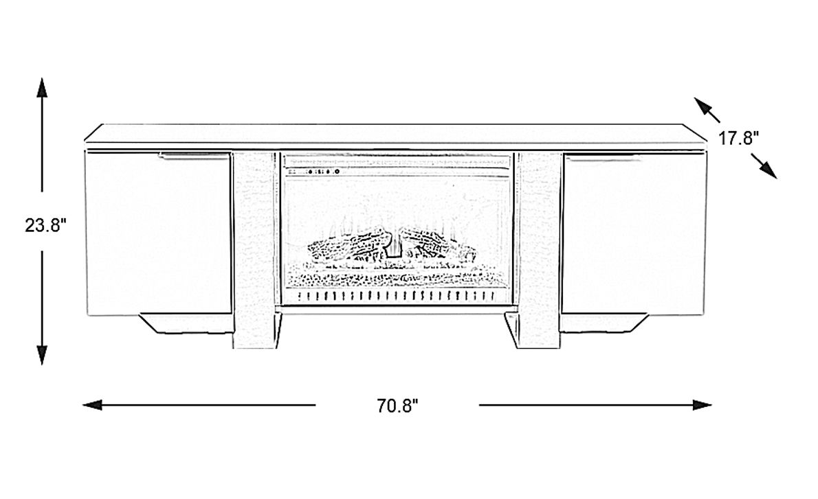 Heatherview White 70 in. Console with Electric Log Fireplace