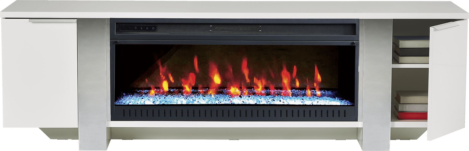 Heatherview White 79 in. Console with Electric Fireplace - Image 2