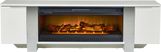 Heatherview White 79 in. Console with Electric Log Fireplace