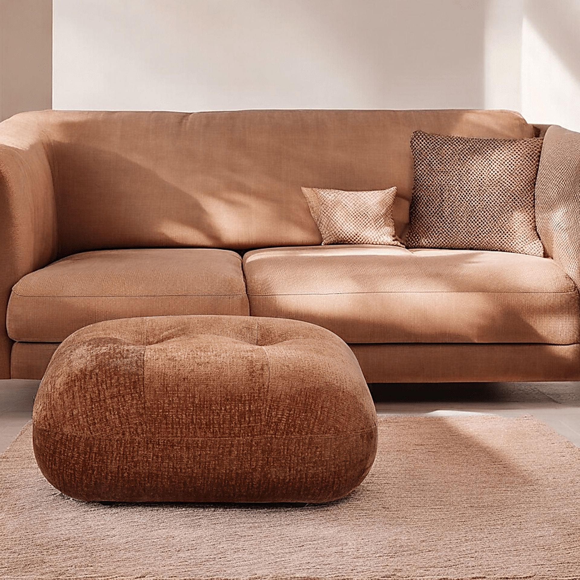 Heathmount Orange Ottoman - Image 3