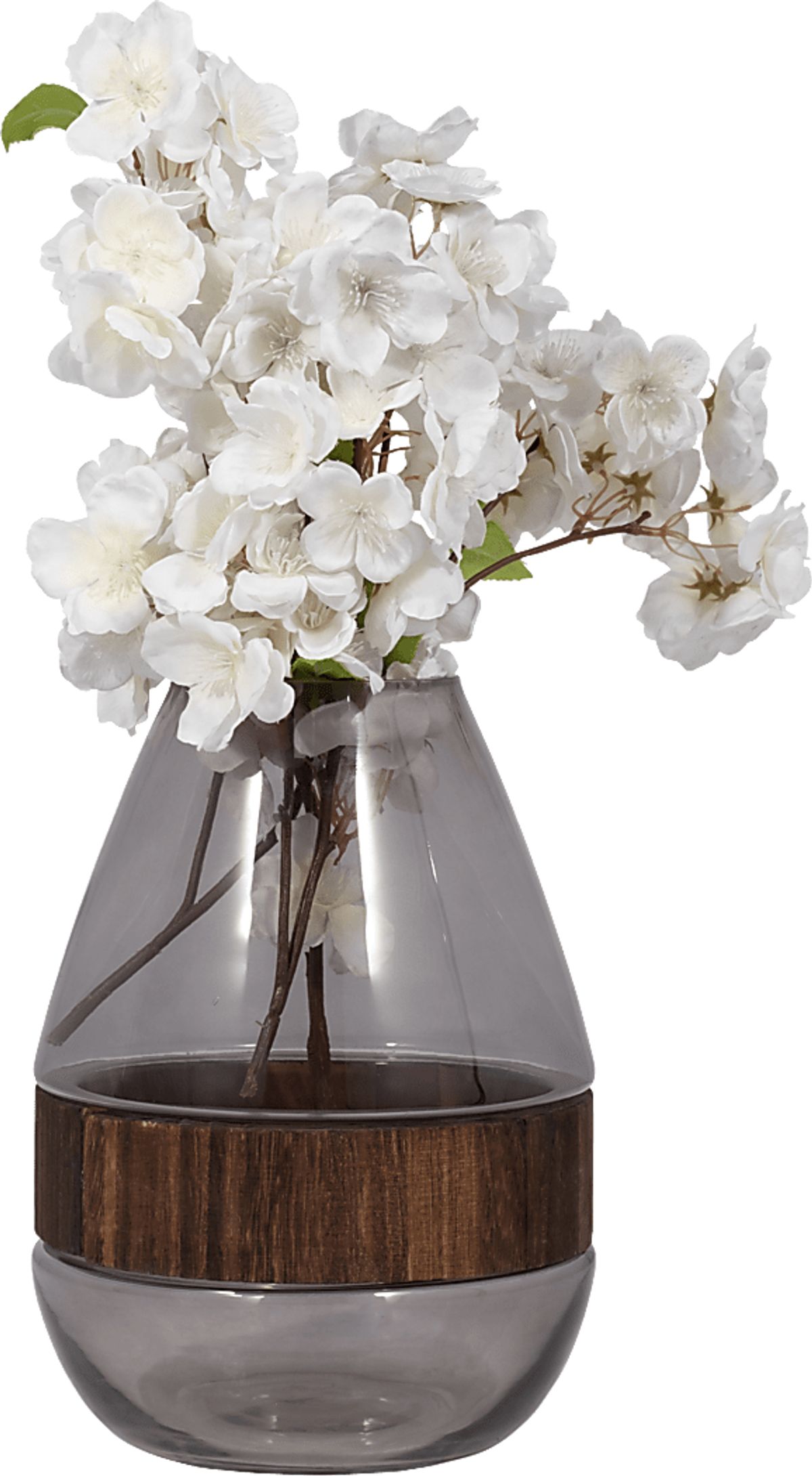 Hebl Clear White Vase | Rooms to Go