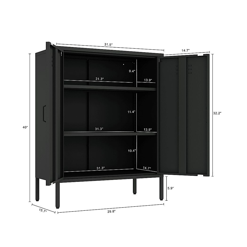 Hebnigan Black Accent Cabinet - Thumbnail 2