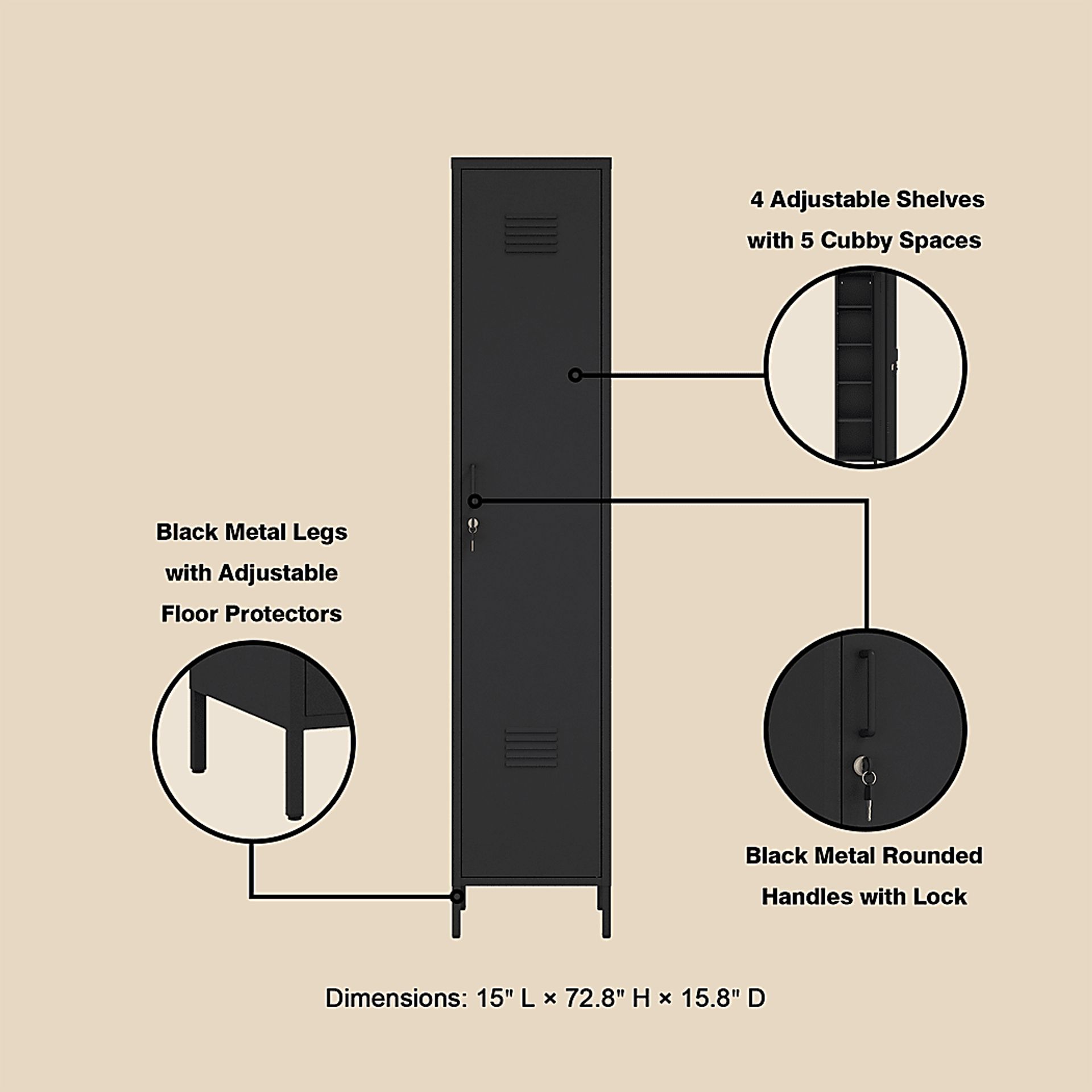 Hebnigan Black Storage Cabinet - Image 10