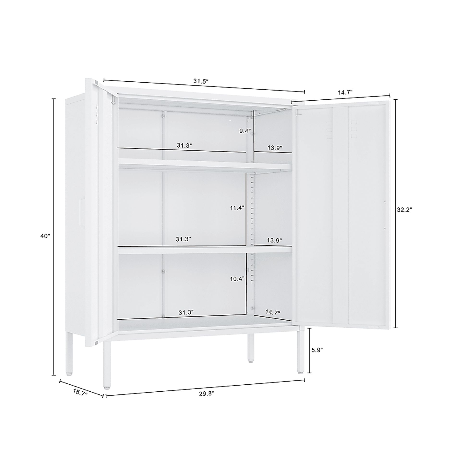 Hebnigan White Accent Cabinet - Image 5