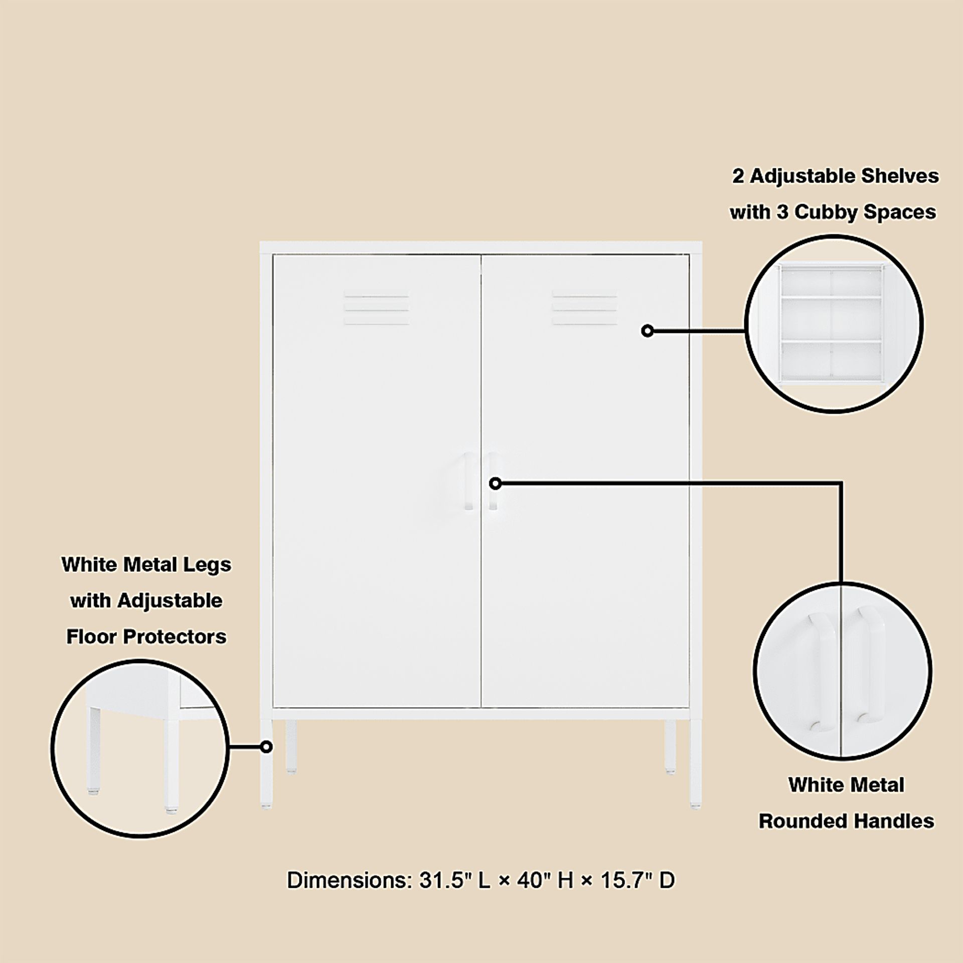 Hebnigan White Accent Cabinet - Image 6