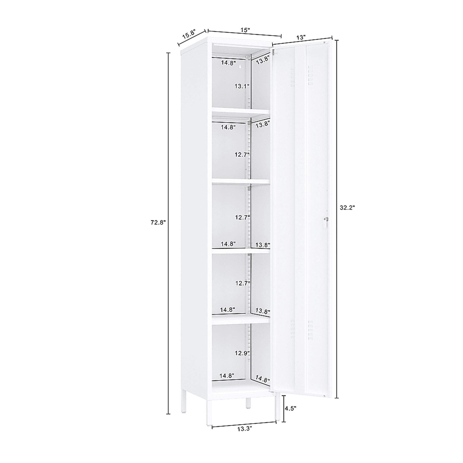 Hebnigan White Storage Cabinet - Image 5
