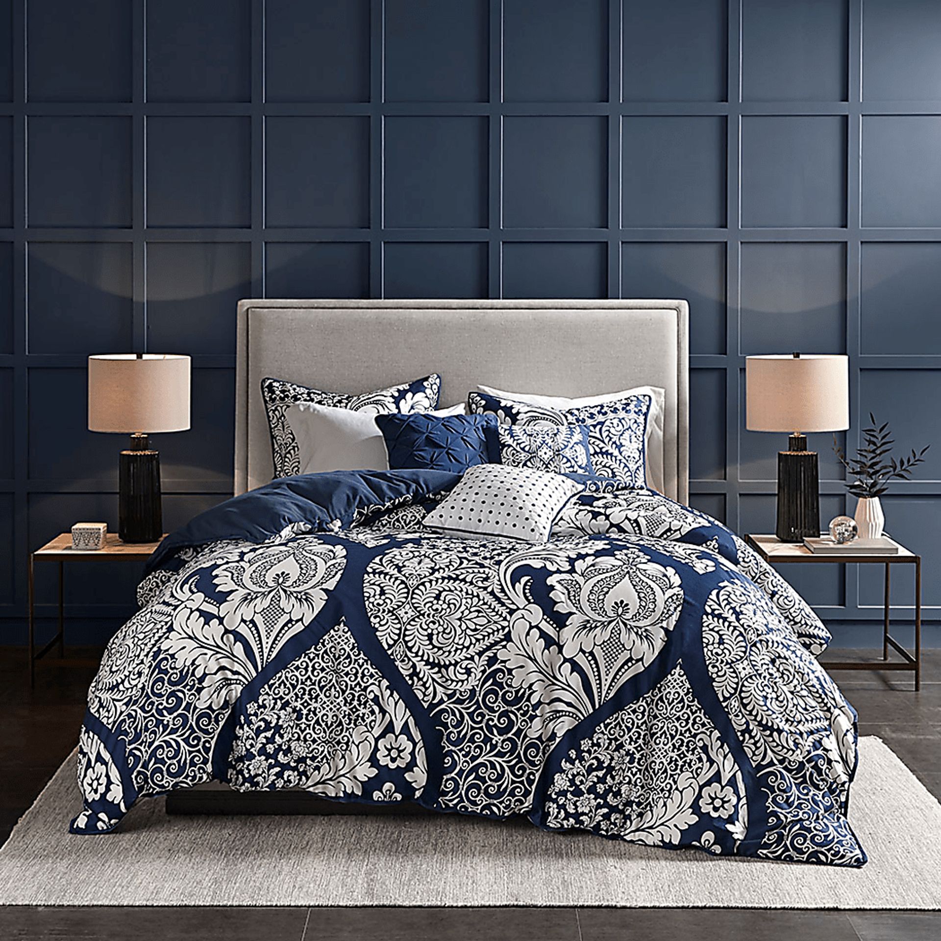 Hedwige Blue 6 Pc Full/Queen Duvet Set - Image 2