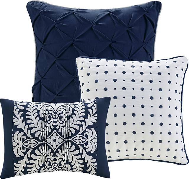 Hedwige Blue 7 Pc King Comforter Set - Thumbnail - Image 4