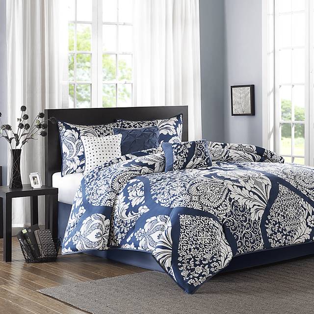 Hedwige Blue 7 Pc King Comforter Set - Thumbnail - Image 1