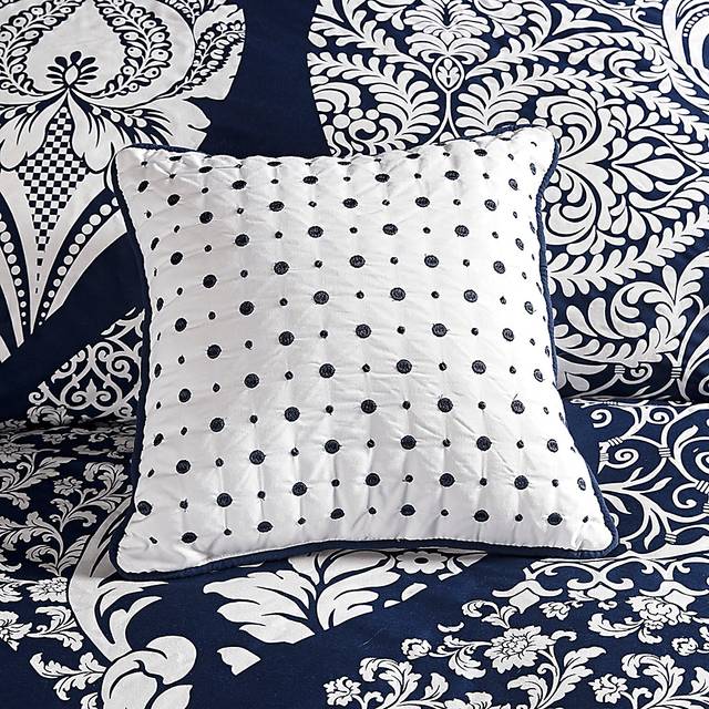 Hedwige Blue 7 Pc Queen Comforter Set - Thumbnail - Image 6