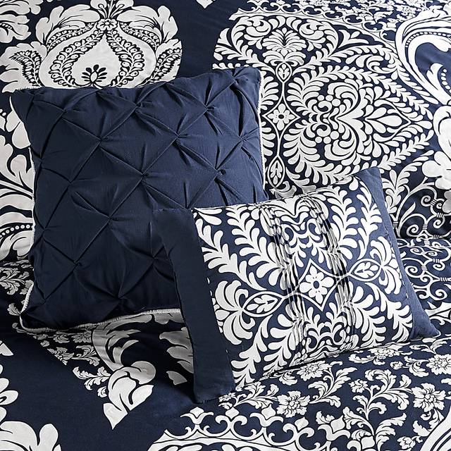 Hedwige Blue 7 Pc Queen Comforter Set - Thumbnail - Image 7