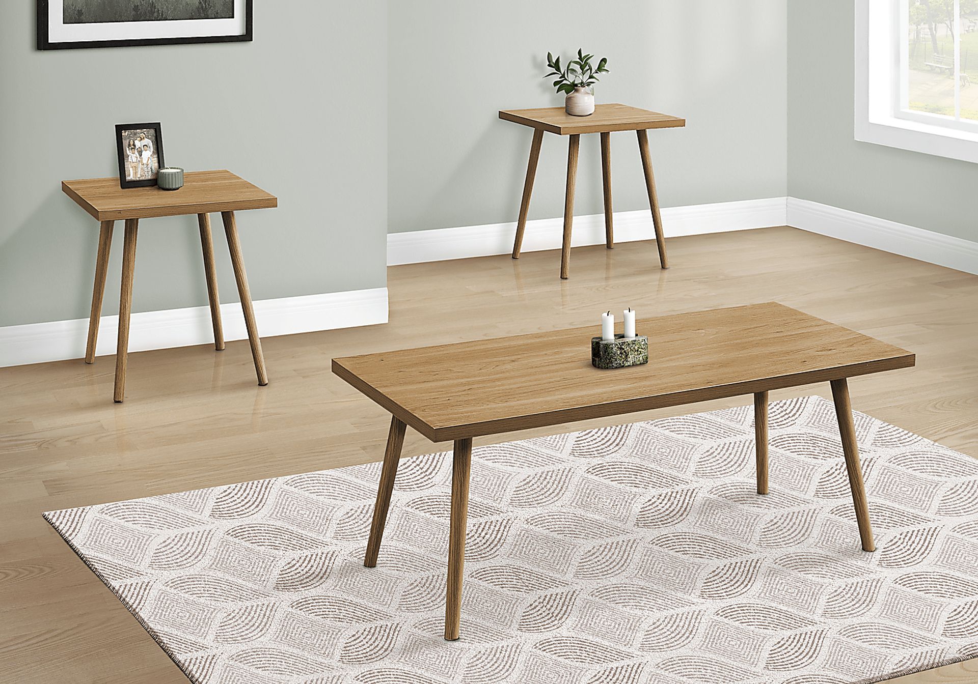 Heeni Brown 3 Pc Table Set - Image 2