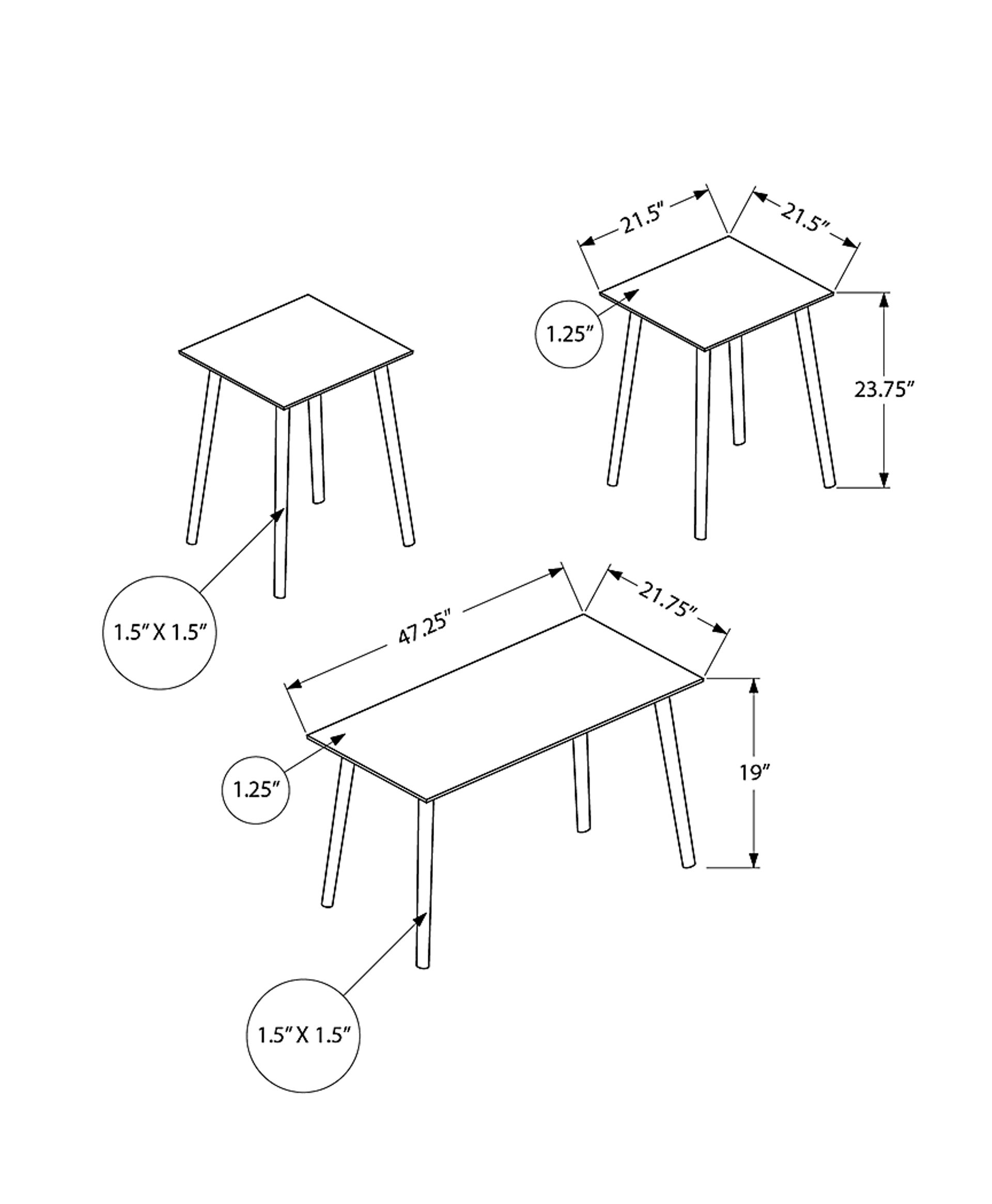 Heeni Brown 3 Pc Table Set - Image 3