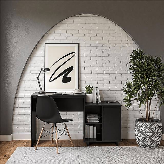 Hegbald Black Desk - Thumbnail - Image 2
