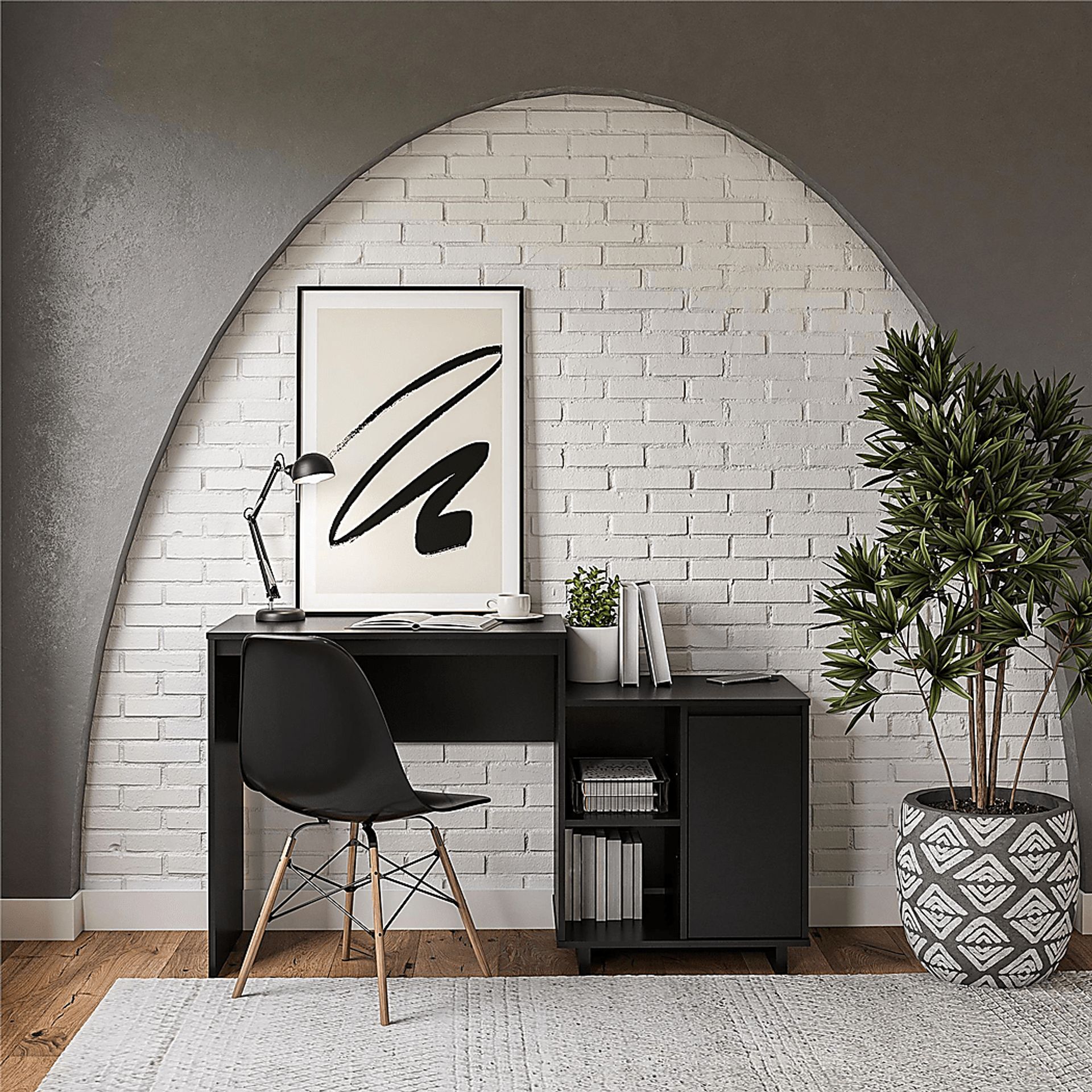 Hegbald Black Desk - Image 2