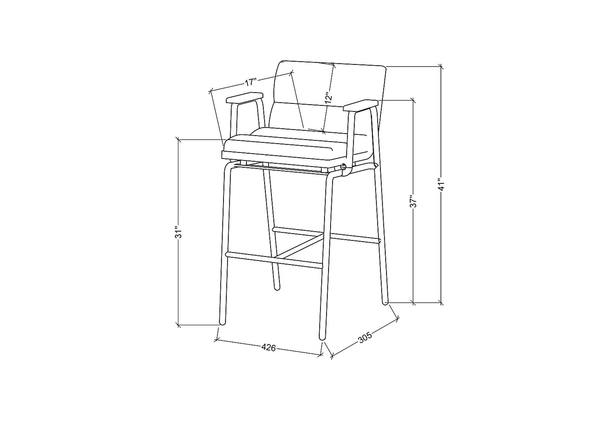Heike Mustard Barstool - Image 4