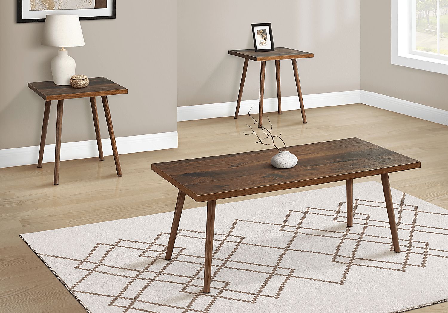 Heimaty Brown 3 Pc Table Set