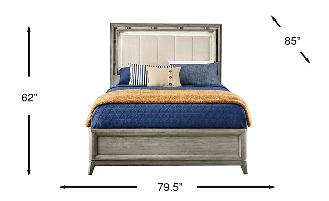 Heiress Gray 3 Pc King Upholstered Bed