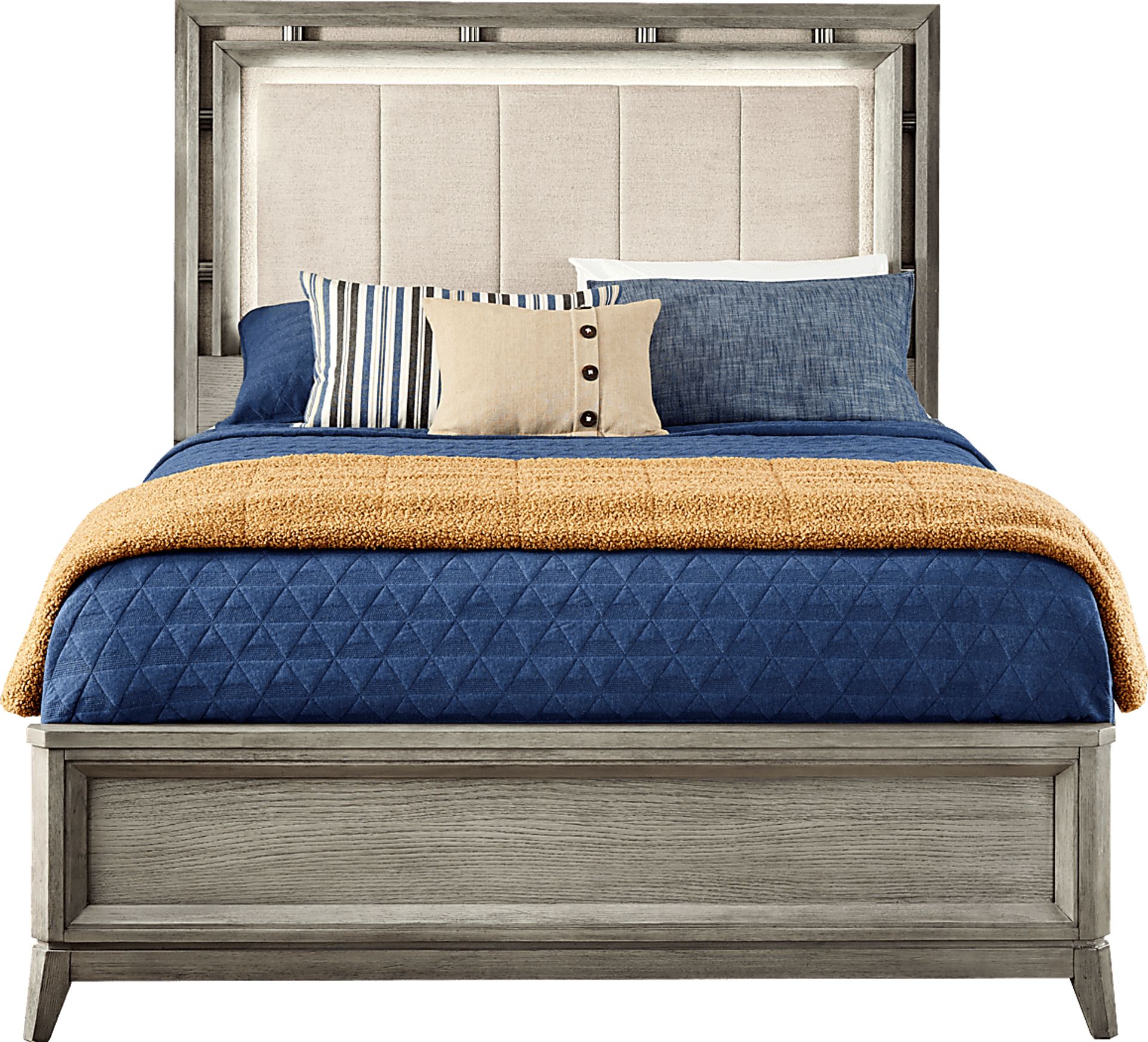 Heiress Gray 5 Pc Queen Upholstered Bedroom - Image 2
