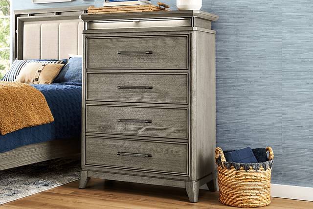 Heiress Gray 5 Pc Queen Upholstered Bedroom - Thumbnail - Image 6