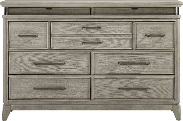 Heiress Gray 5 Pc Queen Upholstered Bedroom - Thumbnail - Image 5