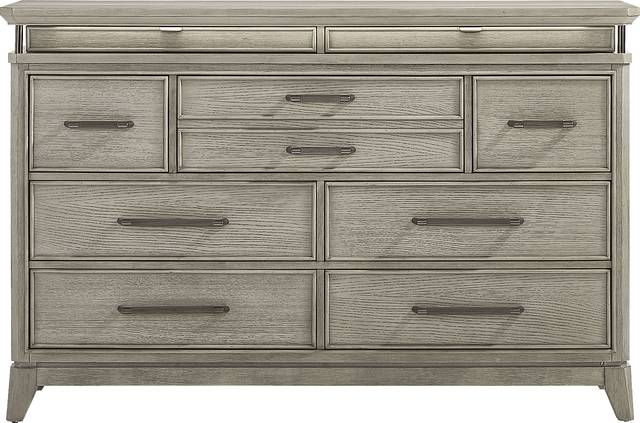 Heiress Gray 5 Pc Queen Upholstered Bedroom - Thumbnail - Image 4