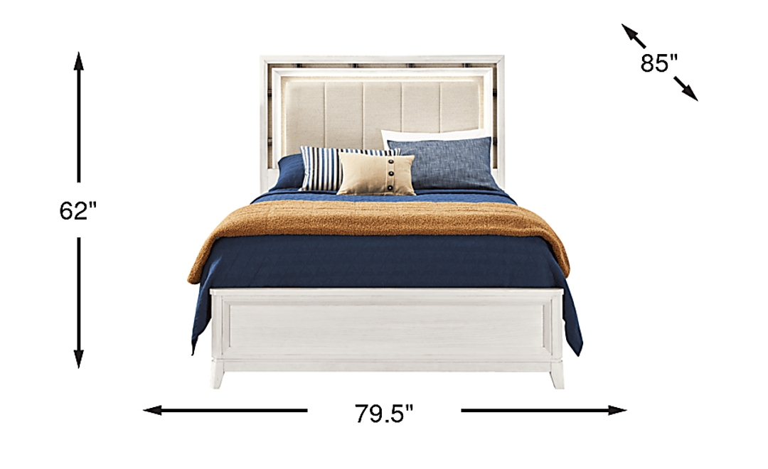 Heiress White 3 Pc King Upholstered Bed