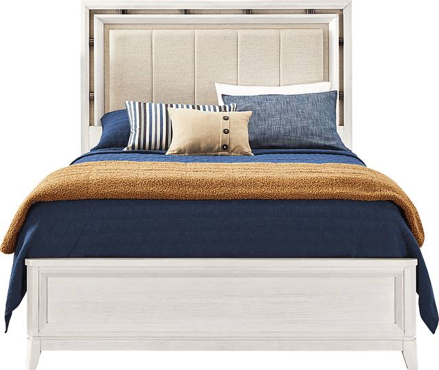 Heiress White 5 Pc Queen Upholstered Bedroom - Thumbnail - Image 3