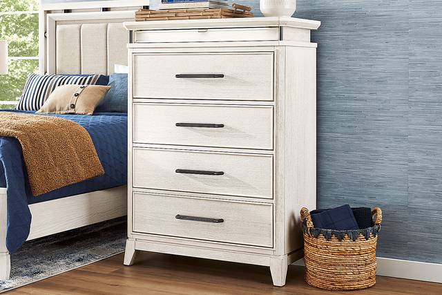 Heiress White 5 Pc Queen Upholstered Bedroom - Thumbnail - Image 6