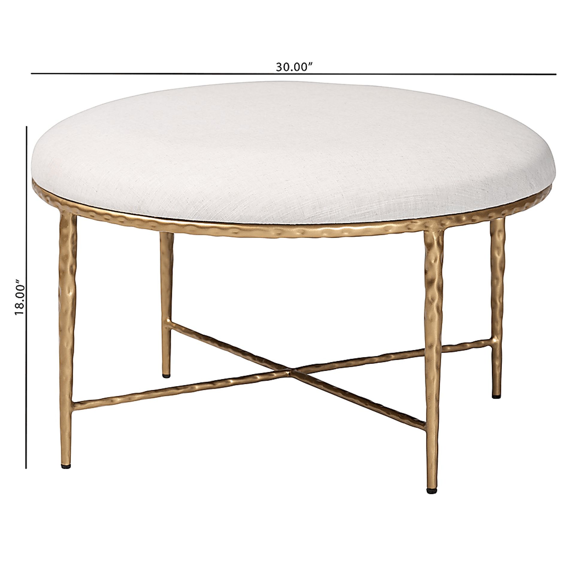 Heiro Ivory/Gold Ottoman - Image 5