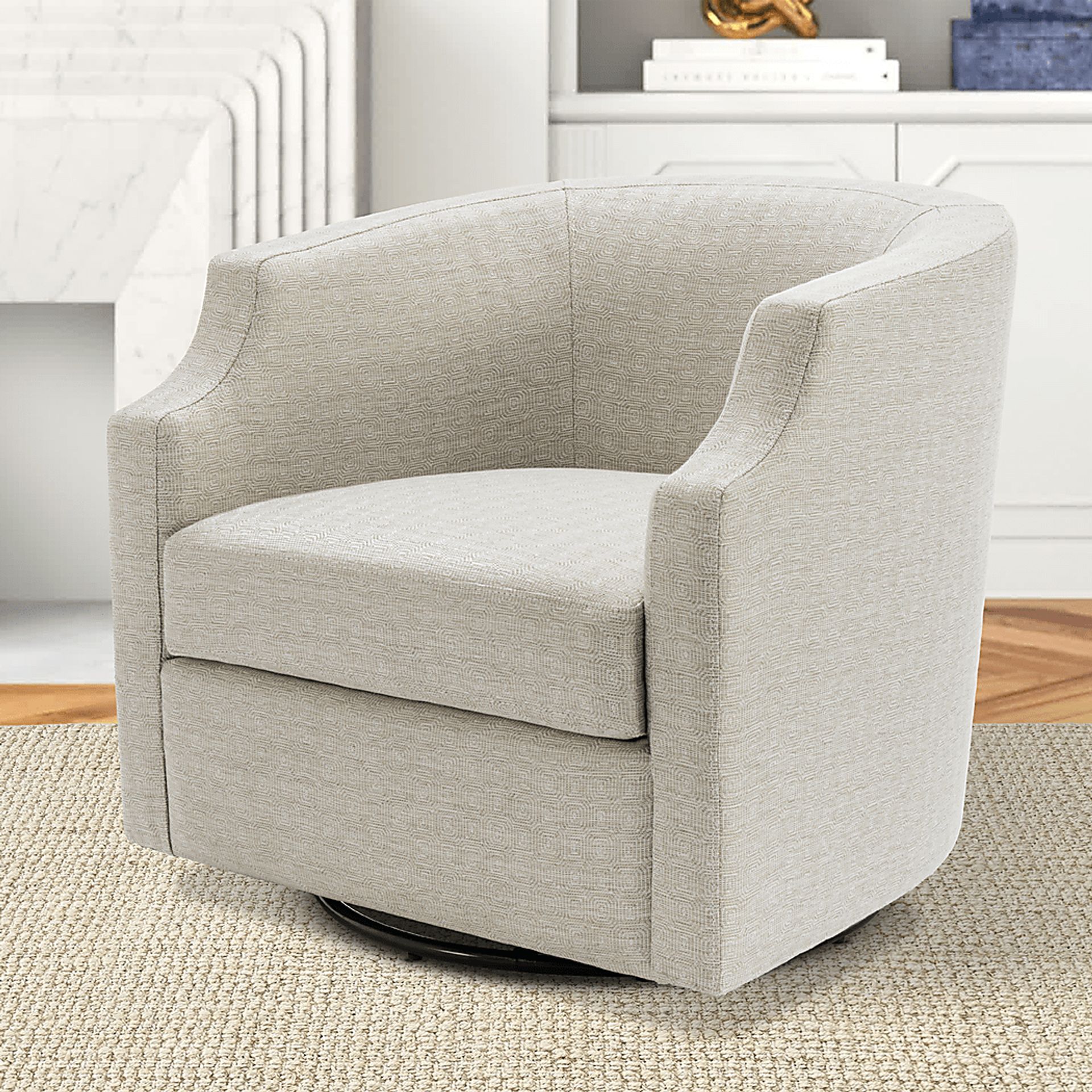 Hekau Beige Swivel Chair - Image 2