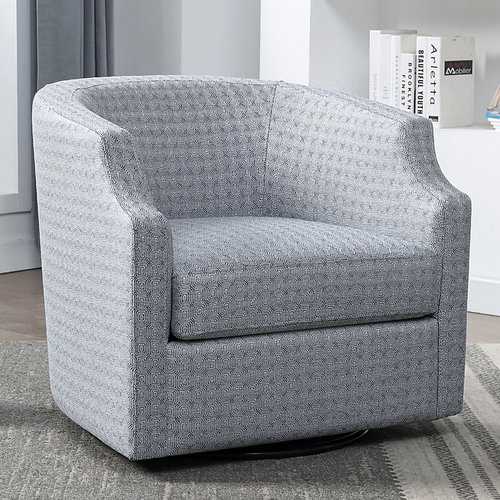 Hekau Blue Swivel Chair - Image 12