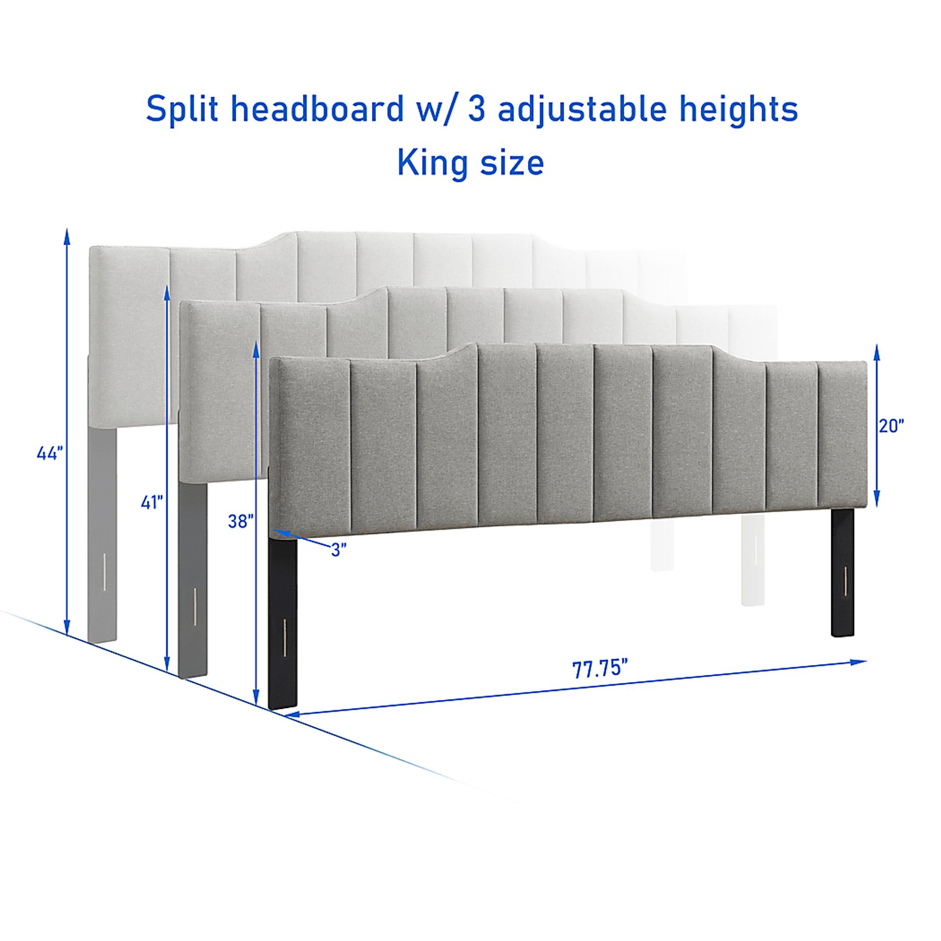Hekau Light Gray King Headboard - Image 3