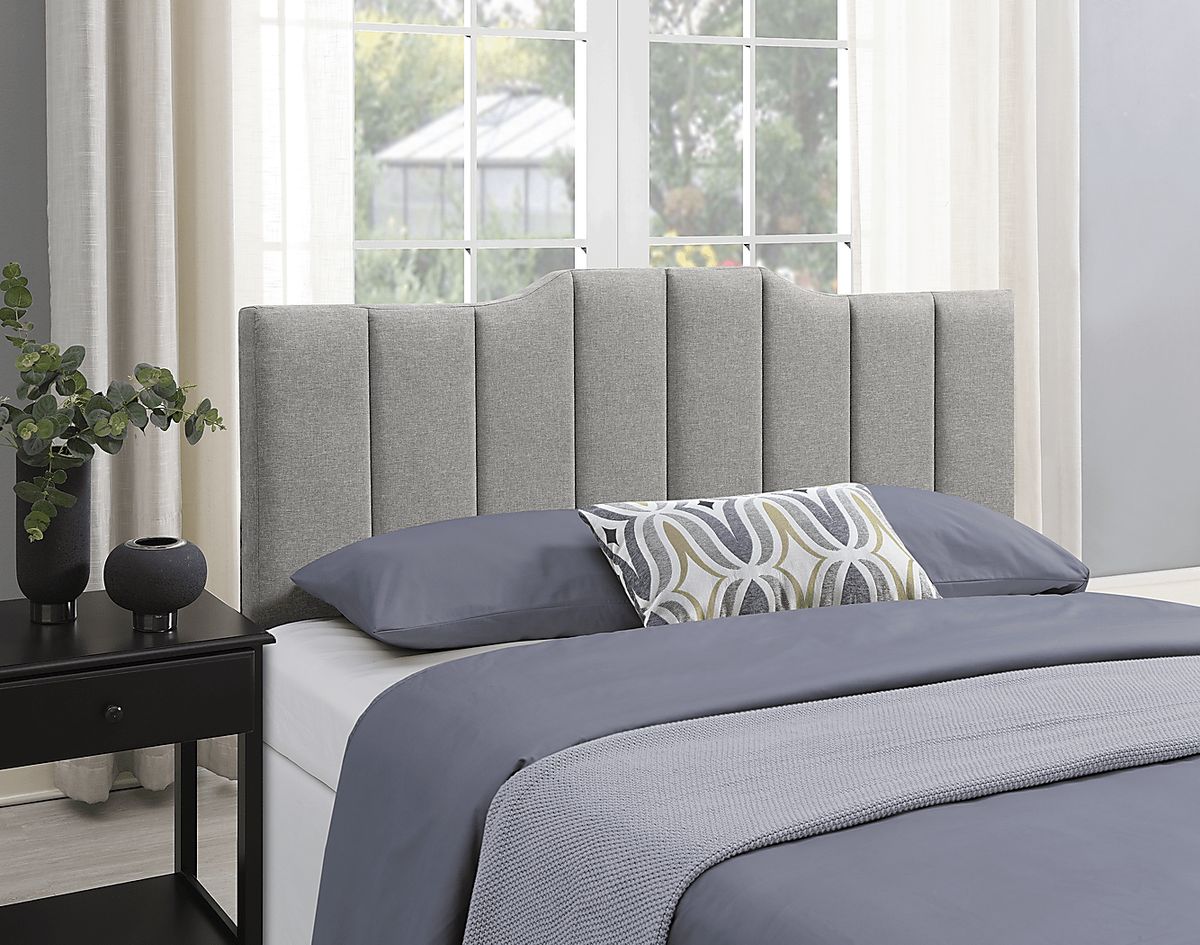 Hekau Light Gray Polyester Fabric Queen Headboard | Rooms to Go