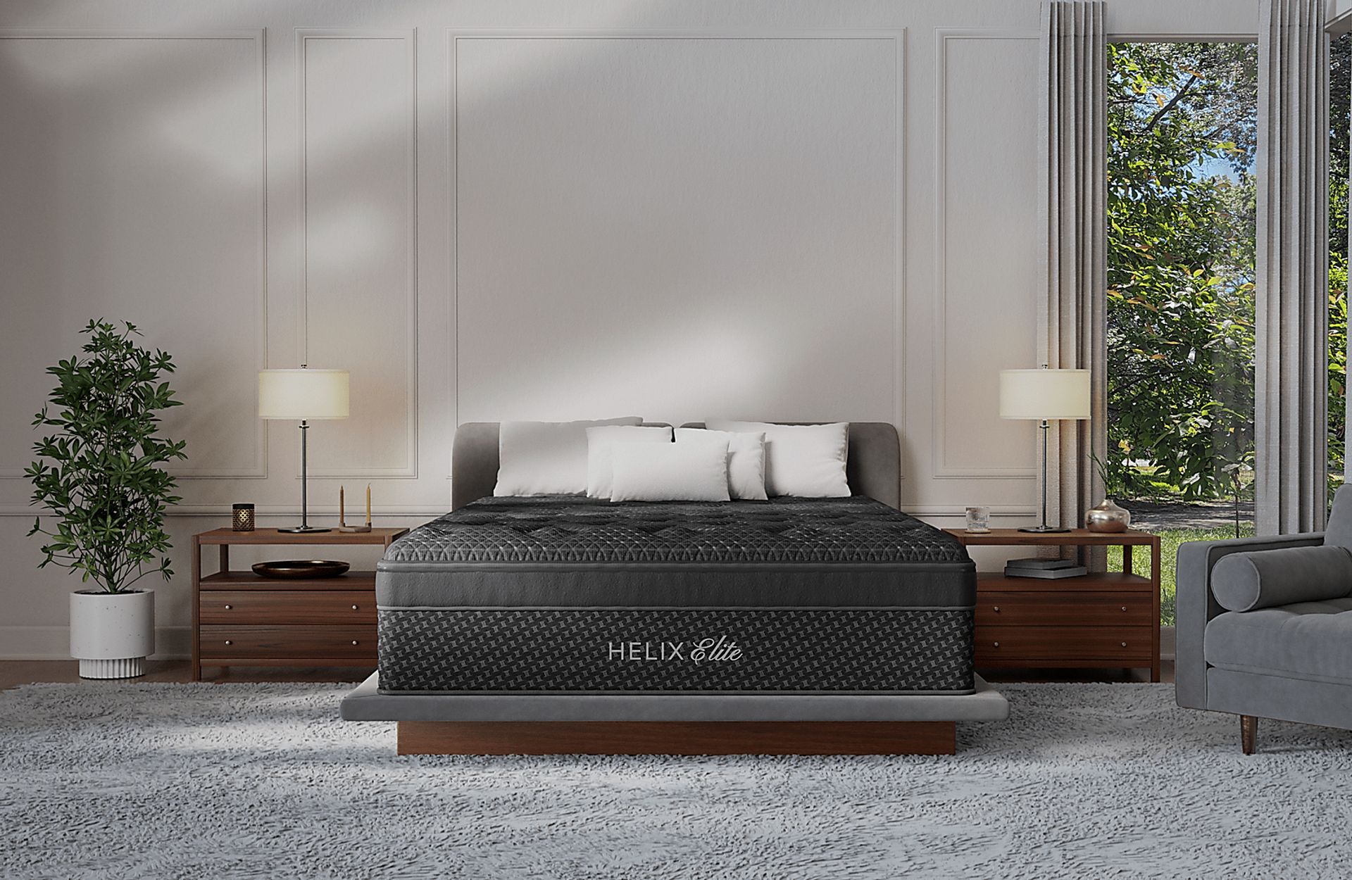 Helix Midnight Elite Queen Mattress Set with Head Up Only Base - Image 6