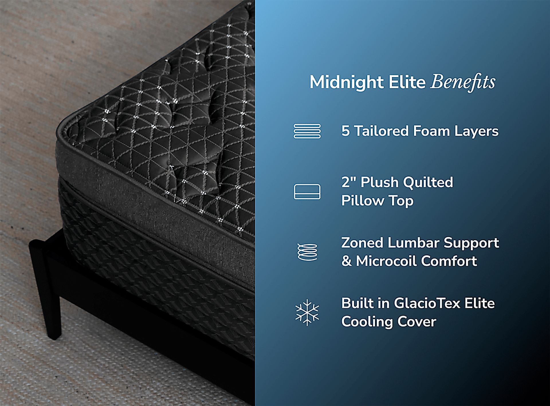Helix Midnight Elite Split King Mattress Set with Head Up Only Base - Image 9