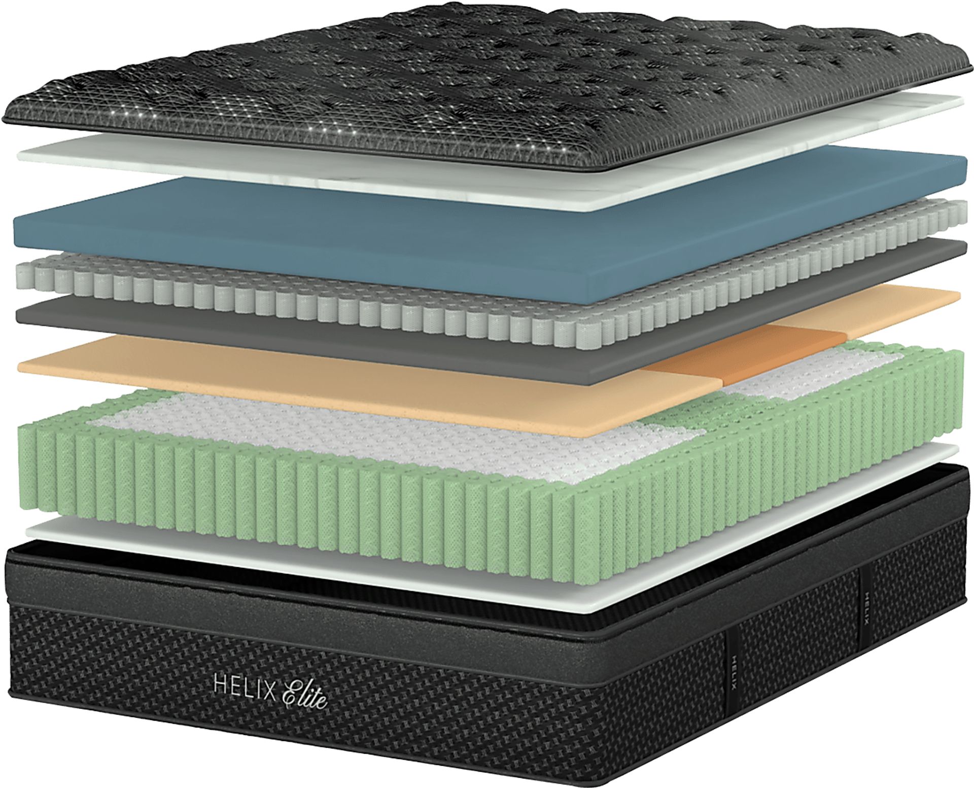 Helix Midnight Elite Split King Mattress Set with Head Up Only Base - Image 3