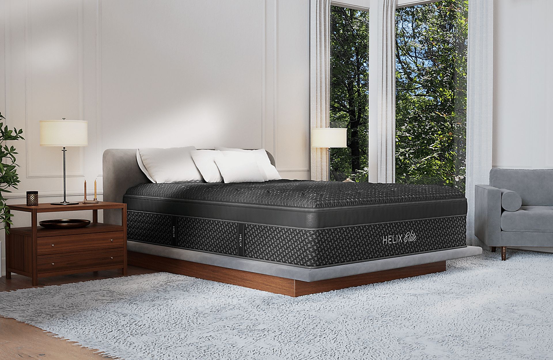 Helix Midnight Elite Split King Mattress Set with Head Up Only Base - Image 5