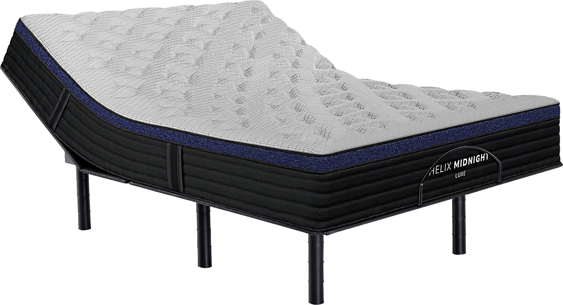 Helix Midnight Luxe Queen Mattress Set with Head Up Only Base - Image 1