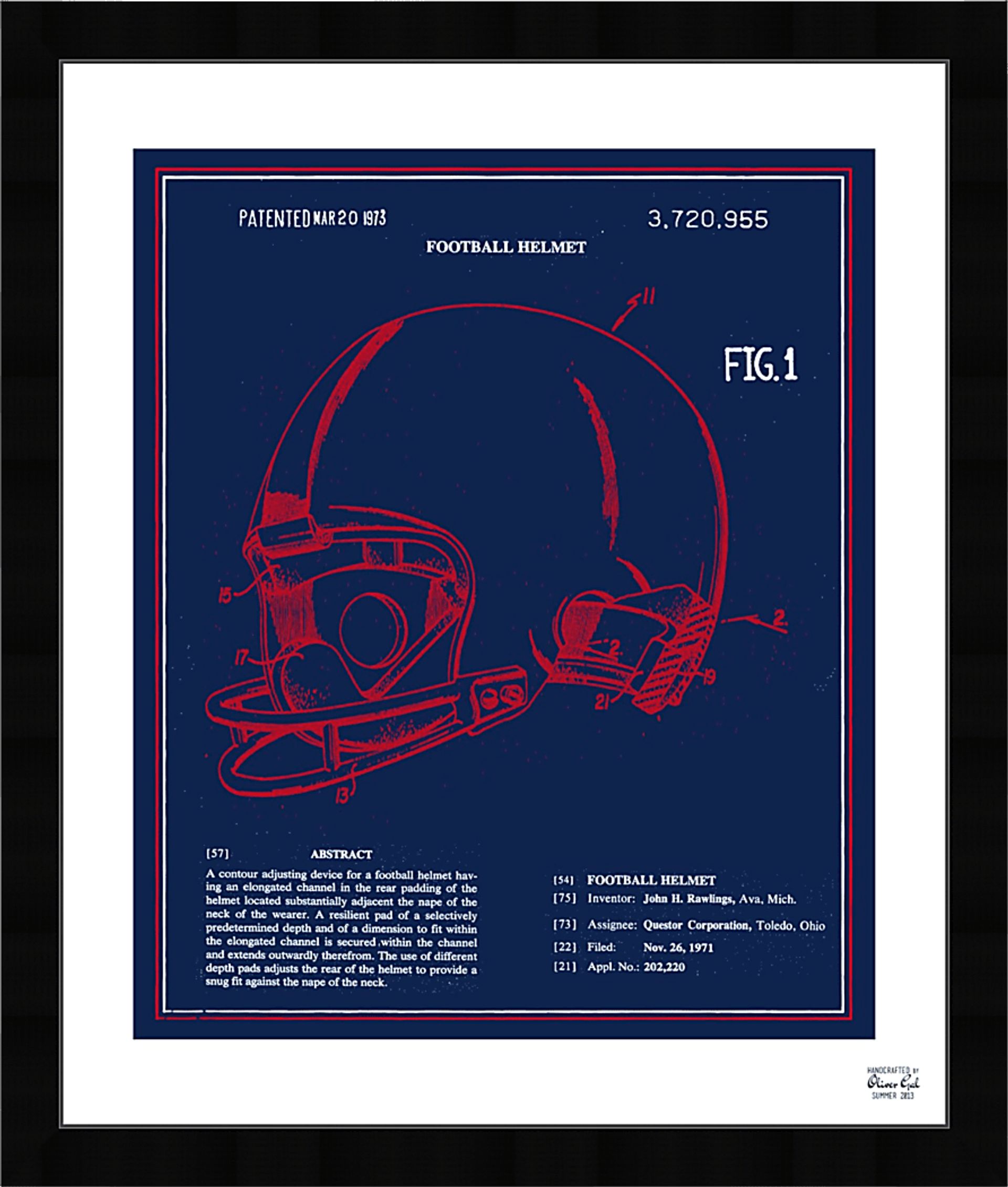 Helmet Blueprint I Blue Artwork - Image 1