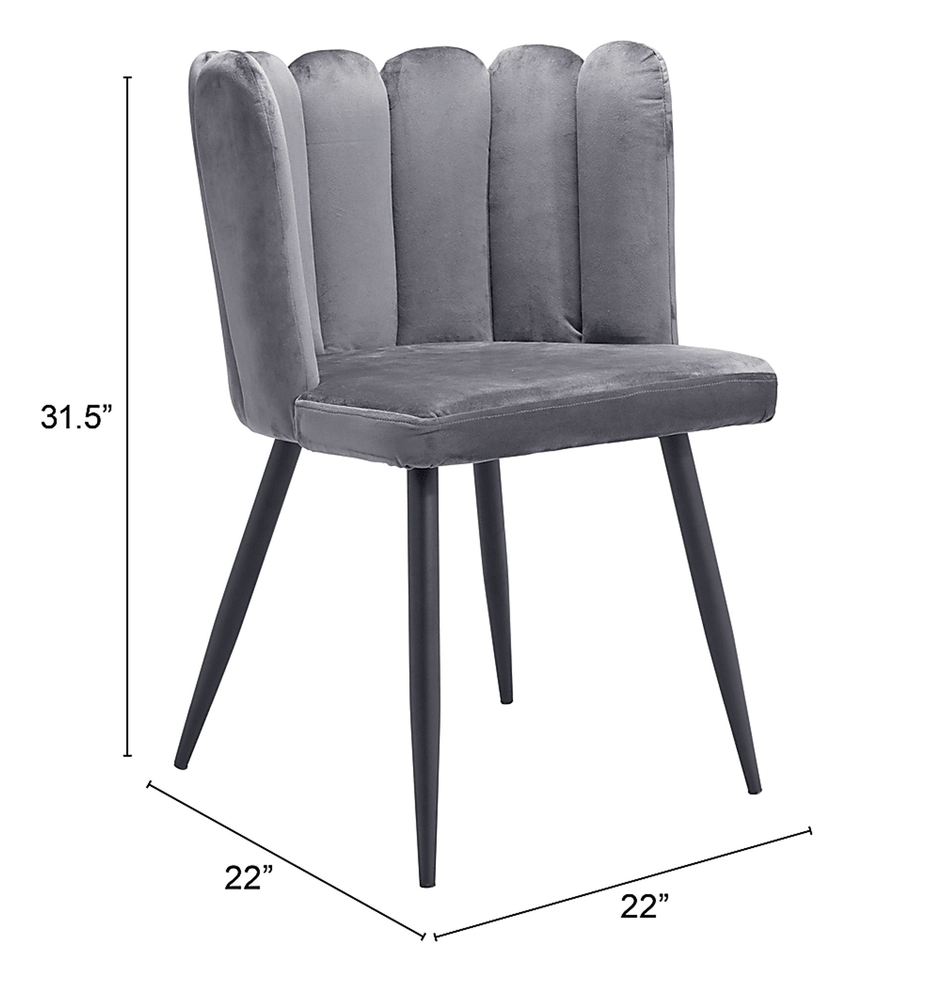 Heloise Gray Side Chair - Image 8