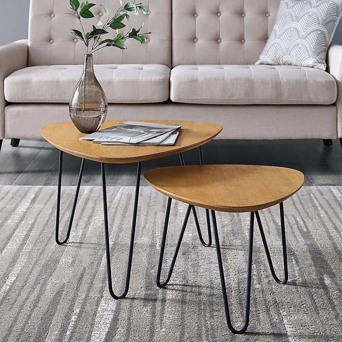 Helsem Oak Nesting Cocktail Table, Set of 2 Rooms To Go