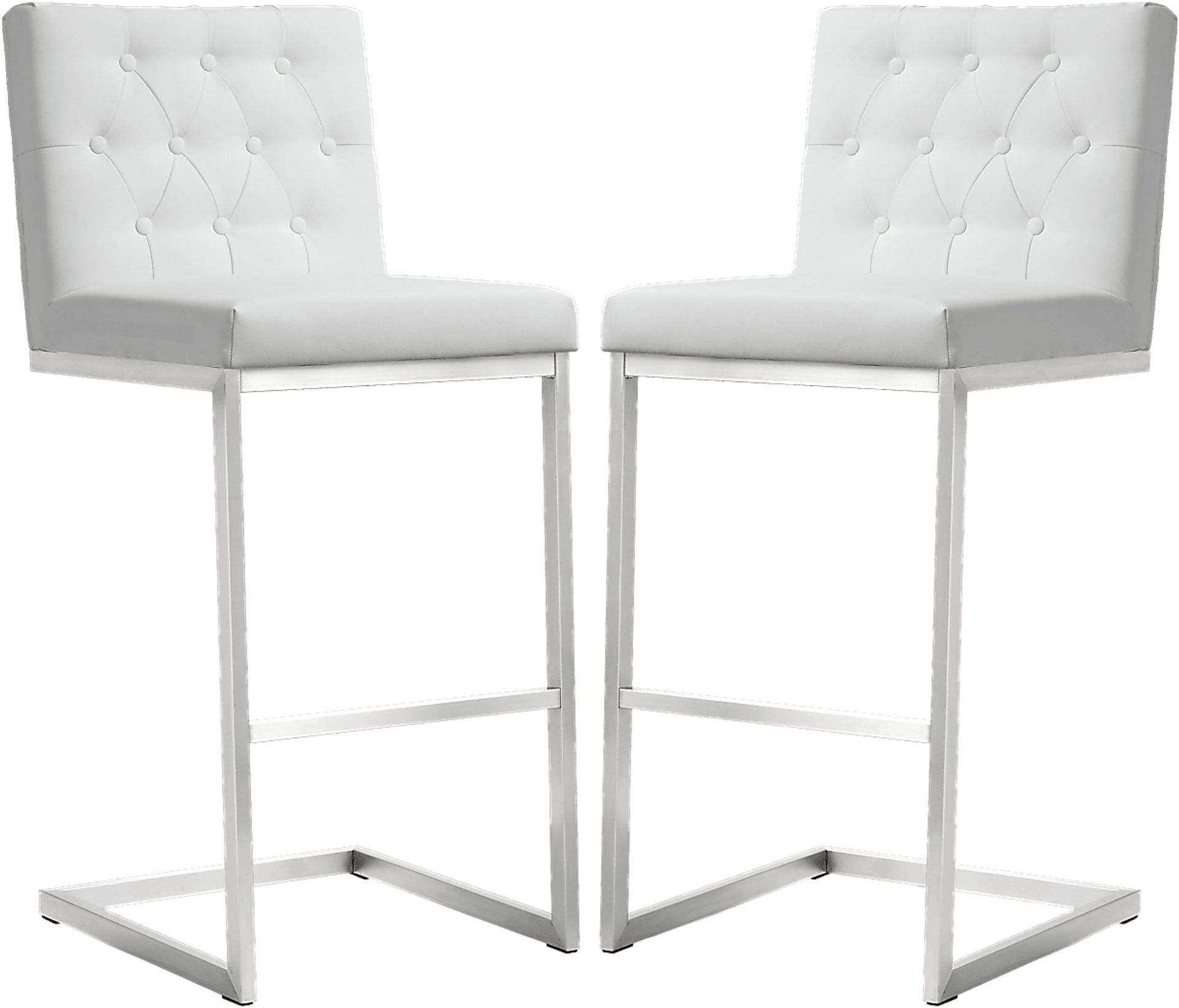 Helsinki White Barstool, Set of 2 - Image 1