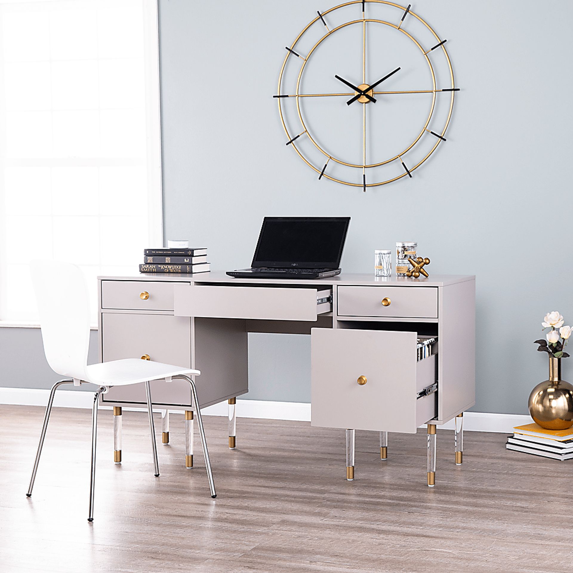 Helston Way Gray Desk - Image 9