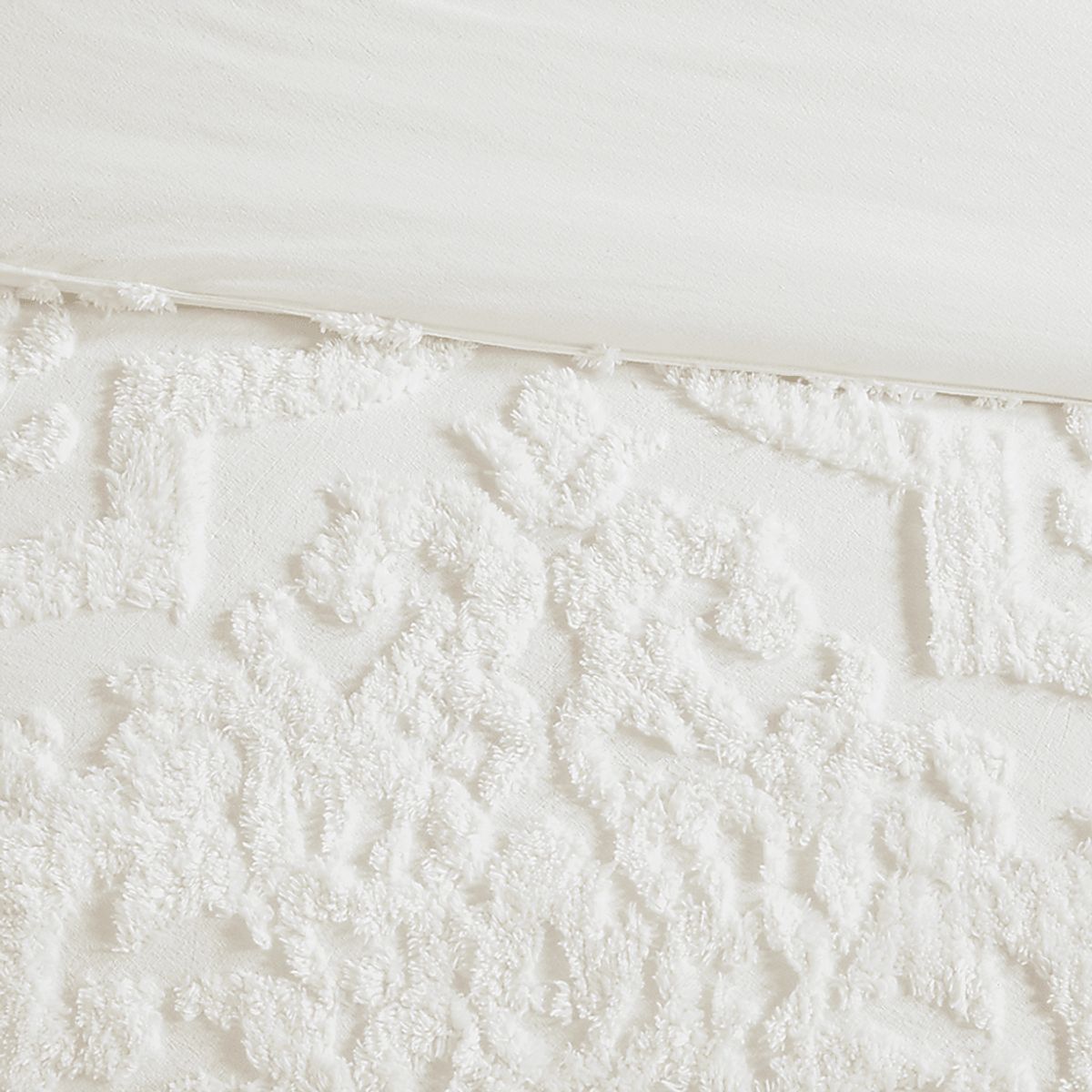 Hendee White Cotton Fabric 3 Pc King/California King Duvet Set | Rooms ...