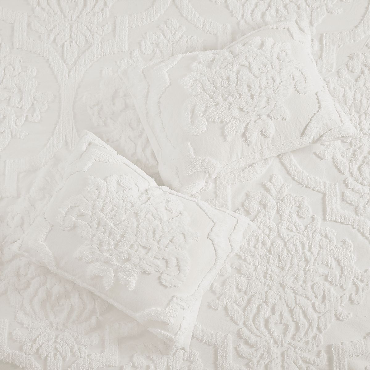Hendee White Cotton Fabric 3 Pc King/California King Duvet Set | Rooms ...