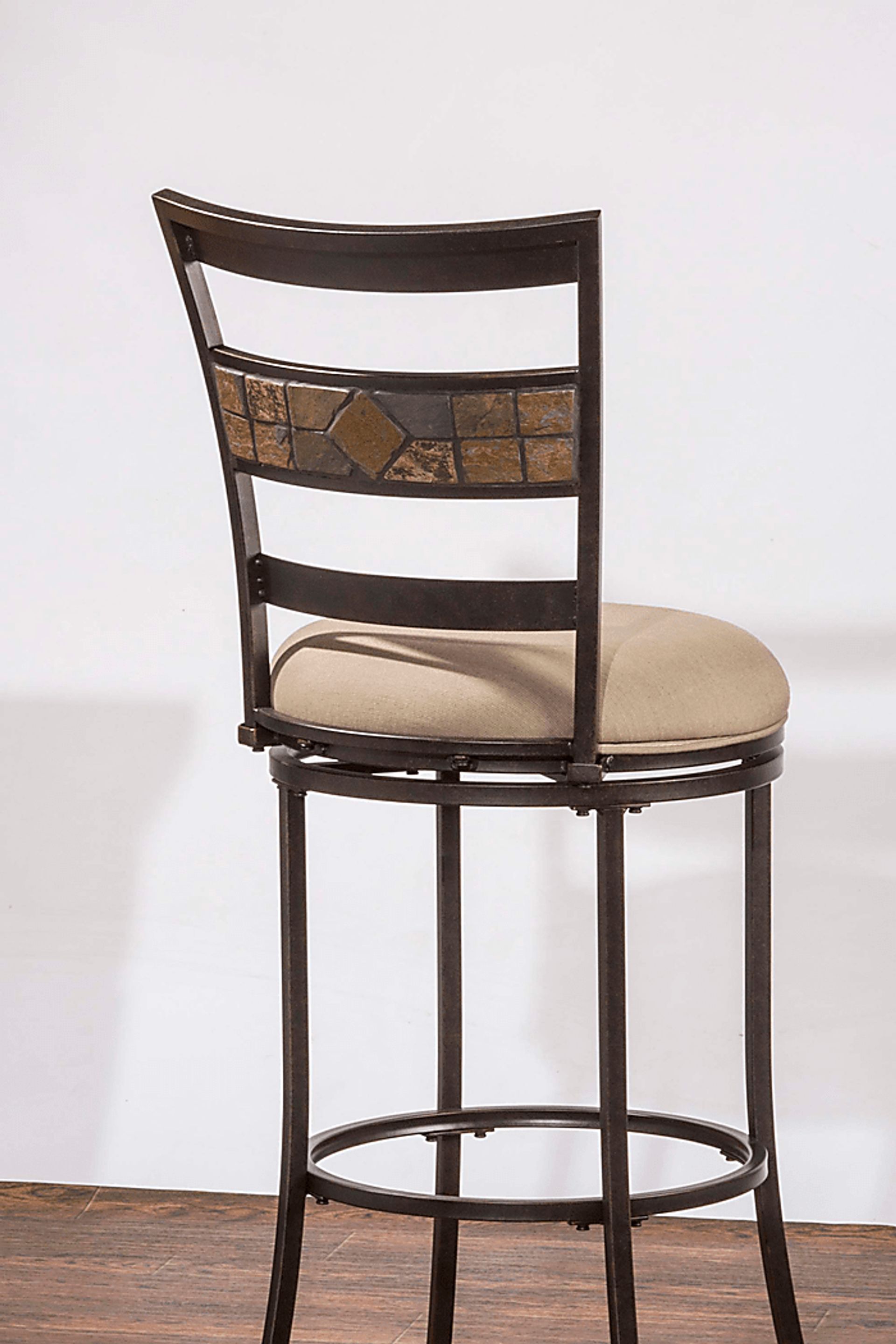 Henning Mocha Outdoor Swivel Barstool - Image 4