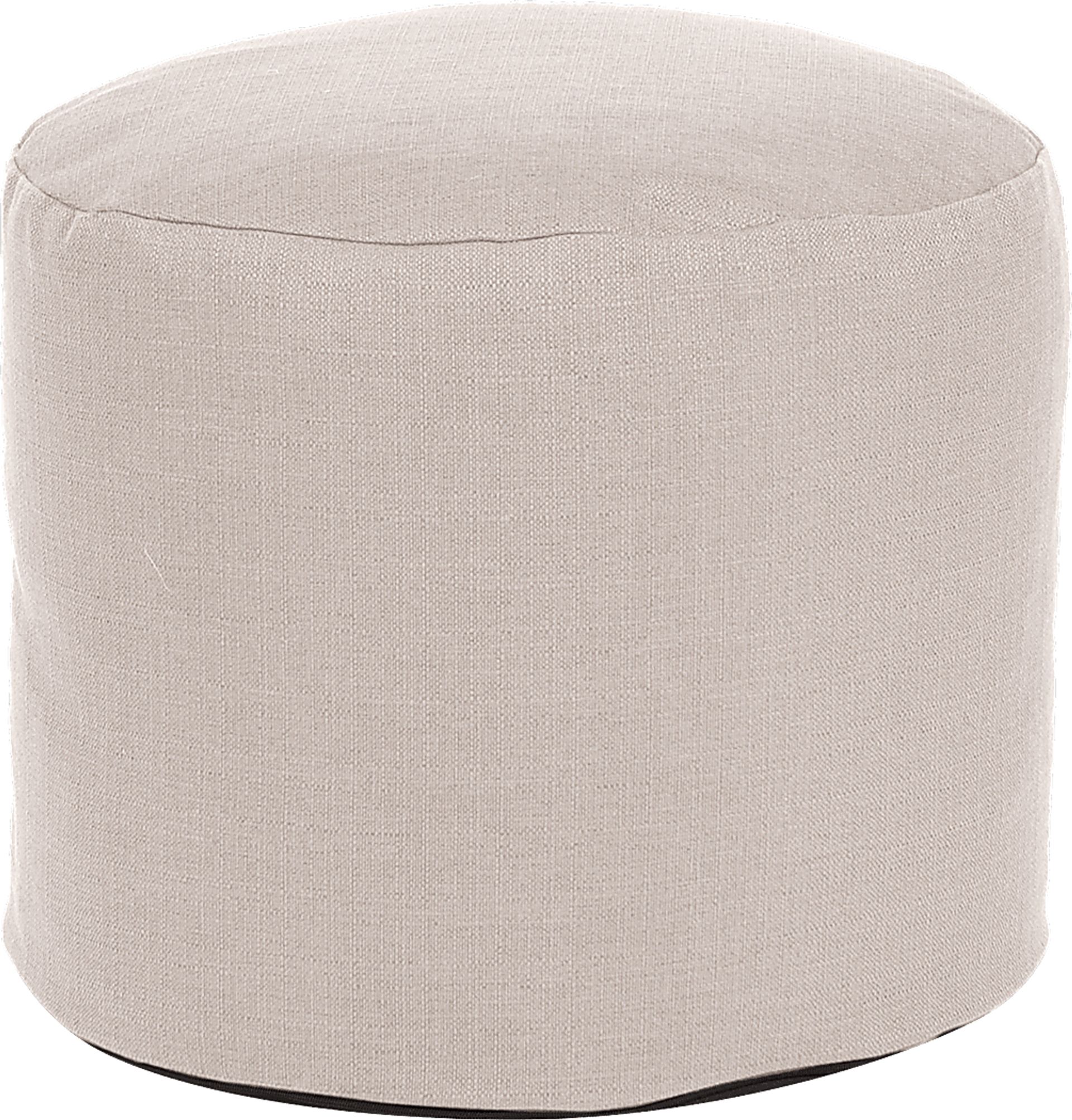 Henninger Beige Pouf - Image 1